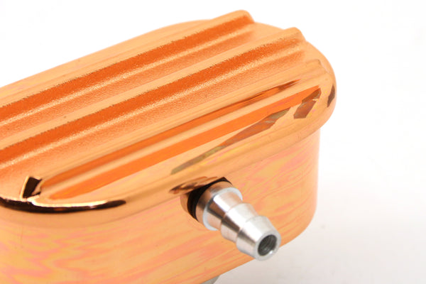 CHEVY-FORD-MOPAR BILLET ALUMINUM BREATHER W- TUBE - FINNED - COPPER