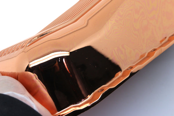 1980-85 CHEVY SMALL BLOCK 267-283-305-327-350 ALUMINUM STOCK CAPACITY OIL PAN - RETRO FINNED - COPPER