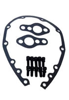 1955-95 CHEVY SMALL BLOCK 283-305-327-350-400 ALUMINUM TIMING CHAIN COVER SET - CHROME