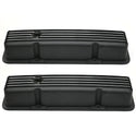 ALUMINUM 1958–86 CHEVY SB 283–400 TALL VALVE COVERS – FULL FINNED – BLACK
