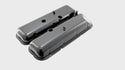 Steel OEM‑Style Short Valve Covers Fits 1965–1972 Chevy BB 396‑427‑454 – Recessed Corner – 1–2 Holes – Black