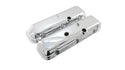 Steel OEM‑Style Short Valve Covers Fits 1965–1972 Chevy BB 396‑427‑454 – Recessed Corner – 1–2 Holes – Chrome