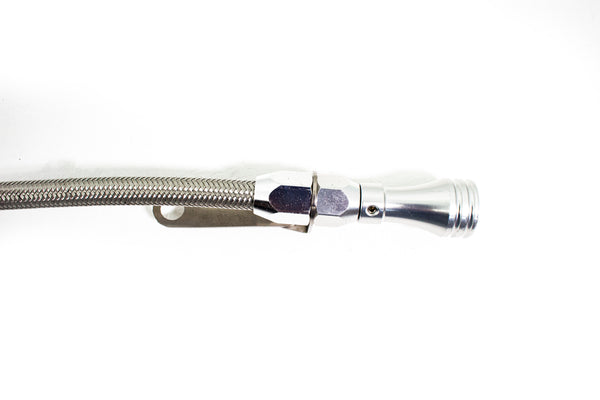 CFR PERFORMANCE STAINLESS BRAIDED CHRYSLER HEMI 5.7L, 6.1L, 6.4L CENTER SUMP PAN FLEXIBLE DIPSTICK - NATURAL