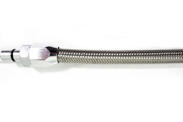 CFR PERFORMANCE STAINLESS BRAIDED CHRYSLER HEMI 5.7L, 6.1L, 6.4L CENTER SUMP PAN FLEXIBLE DIPSTICK - NATURAL
