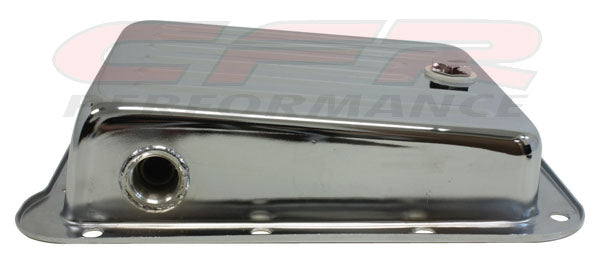 Steel Ford C4 Transmission Pan – Stock Capacity, Black Coated (Pan Fill Style)