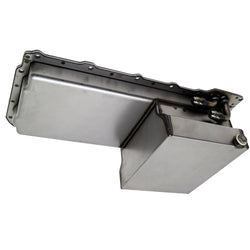 STEEL CHEVY GM LS ENGINES OIL PAN 7 QT 90 DEGREE FITTING - RAW