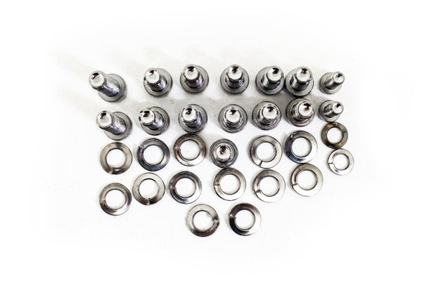 CFR Performance Oil Pan Bolts Kit SHC – 17-Piece Steel Bolt & Lock Washer Set – Chrome Finish