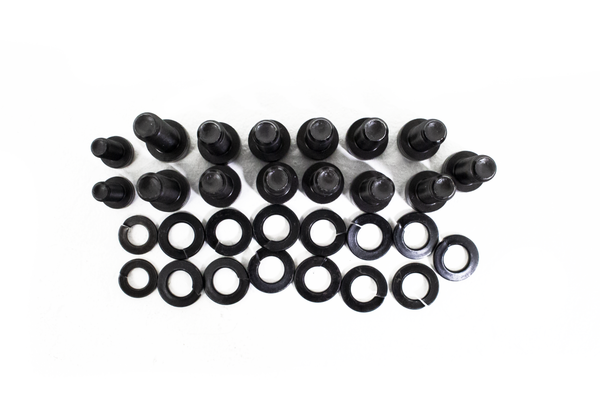CFR Performance Oil Pan Bolts Kit SHC – 17-Piece Steel Bolt & Lock Washer Set – Black Finish