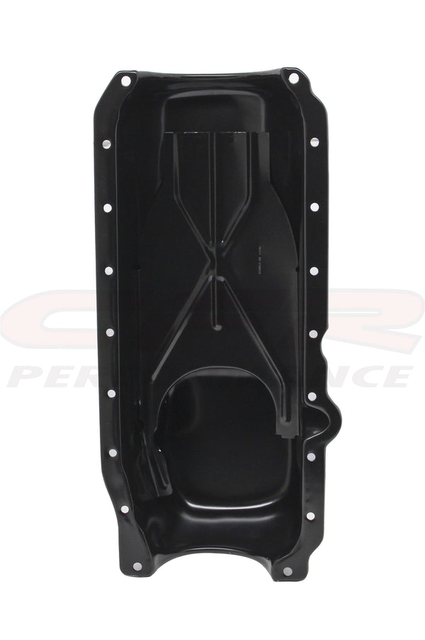 STEEL 1986-02 CHEVY SMALL BLOCK 283-305-327-350 STOCK CAPACITY OIL PAN - BLACK