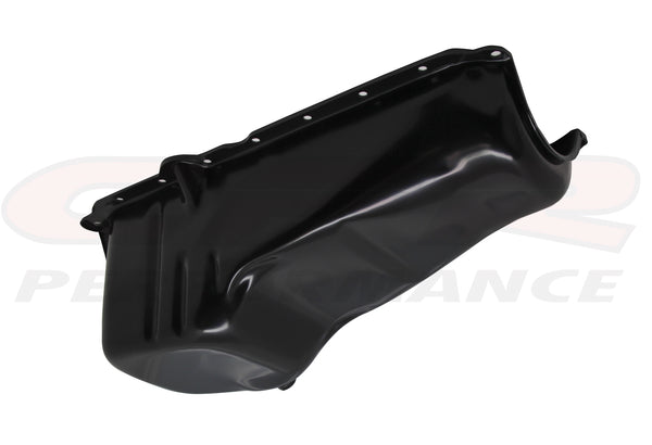 STEEL 1986-02 CHEVY SMALL BLOCK 283-305-327-350 STOCK CAPACITY OIL PAN - BLACK