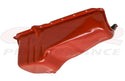 STEEL 1986-02 CHEVY SMALL BLOCK 283-305-327-350 STOCK CAPACITY OIL PAN - ORANGE