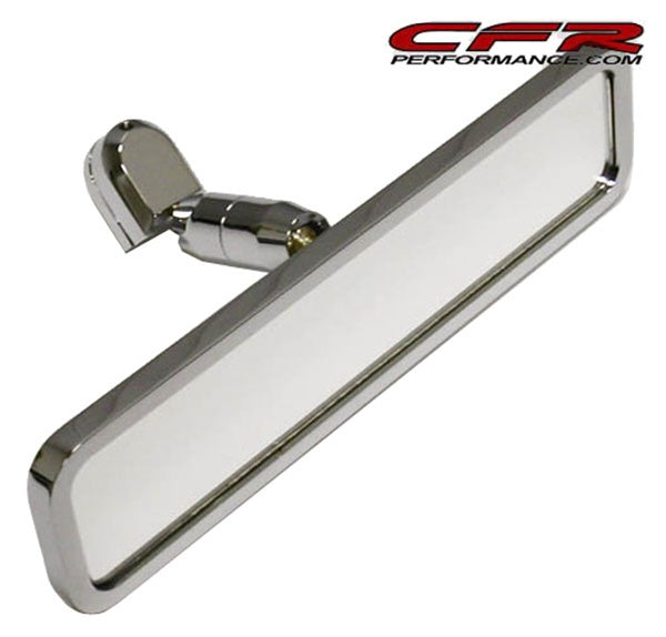 CHEVY-FORD-MOPAR CHROME ALUMINUM REAR VIEW MIRROR - BALL MILLED