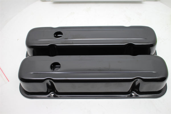 1959-79 PONTIAC 301-326-350-389-400-421-428-455 V8 TALL STEEL VALVE COVERS - EDP BLACK
