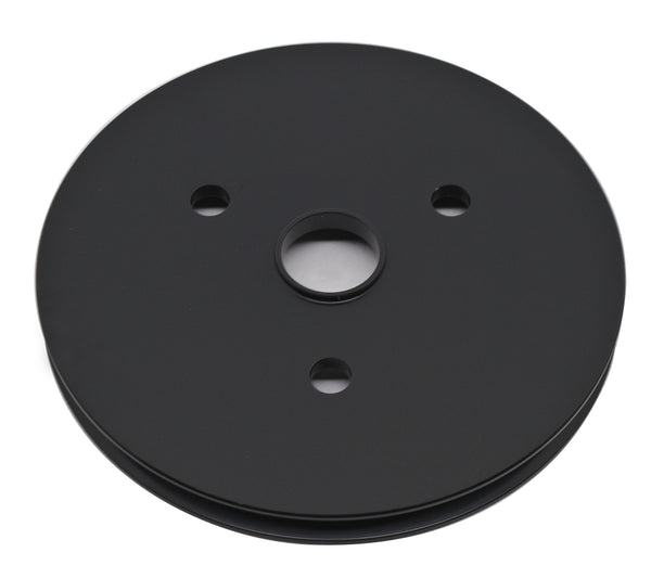 CHEVY SMALL BLOCK BLACK ALUMINUM CRANK PULLEY - 1 GROOVE (SHORT)