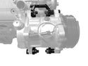 STEEL CHEVY LS SANDEN 508 STYLE AIR COMPRESSOR RELOCATION LONG BRACKET KIT - BLACK